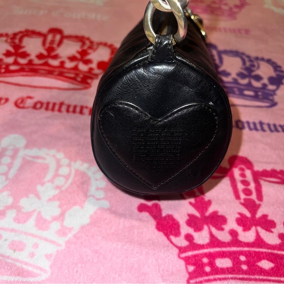 Vintage Black Juicy Couture Purse Barrel Bag Satchel Handbag Y2K - Picture 3 of 10